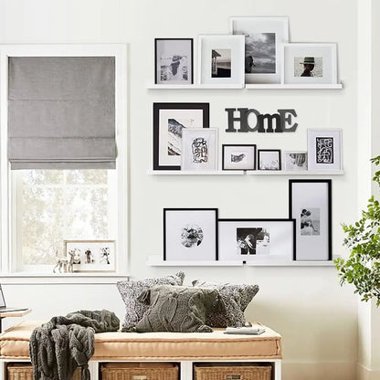 Chic White Floating Bookshelves 